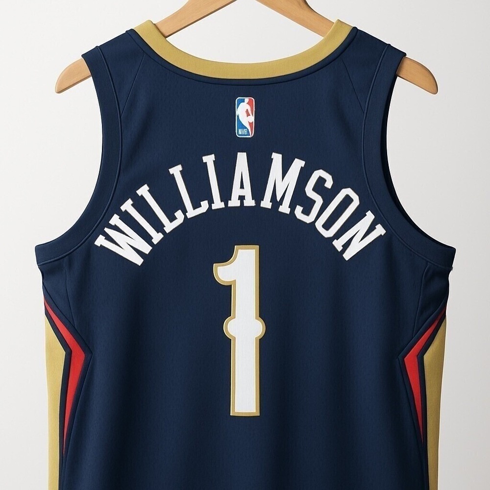 Nike NBA New Orleans Zion‎ Williamson Swingman Jersey Mens Size XL Blue Gold